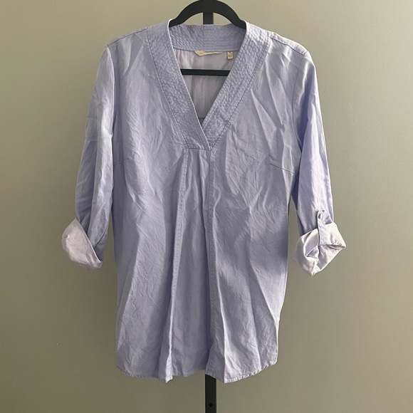 Soft Surroundings Light Blue Popover Blouse Size Medium - Picture 1 of 4